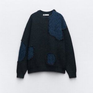 Zara Oversized Chunky Patchwork Sweater NWT Size Medium